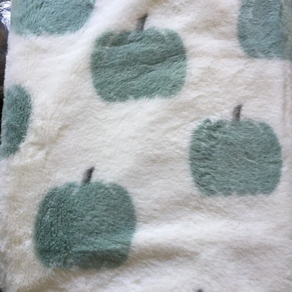 Rachel Ashwell Blue Pumpkin Faux Fur Throw Blanket Thanksgiving Fall Decor Soft